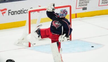 Merzlikins bristles about Columbus Blue Jackets goalie competition