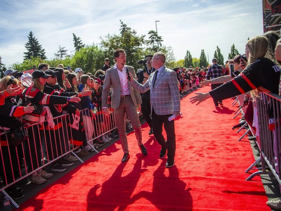 Thomas Chabot walked the red carpet Sunday at the Fan Fest.