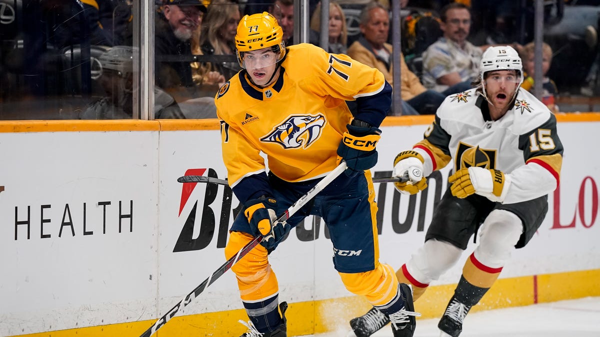 Luke Evangelista misses first Predators practice amid contract standoff