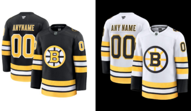 Buy new Boston Bruins home and away jerseys for the 2025 NHL season