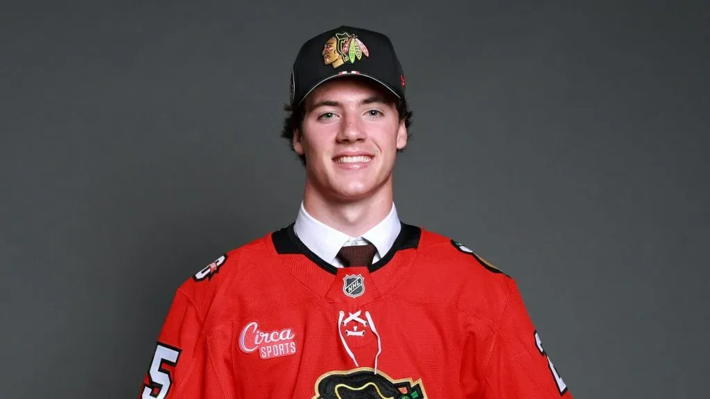 Mason West after being drafted by the Chicago Blackhawks in the 2025 NHL entry Draft