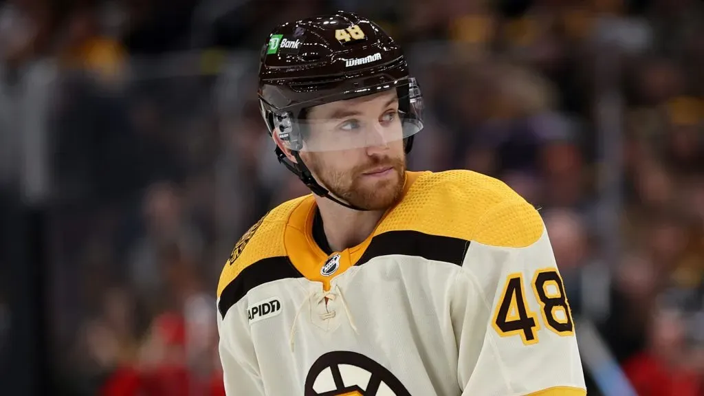 Matt Grzelcyk playing for the Boston Bruins at TD Garden.