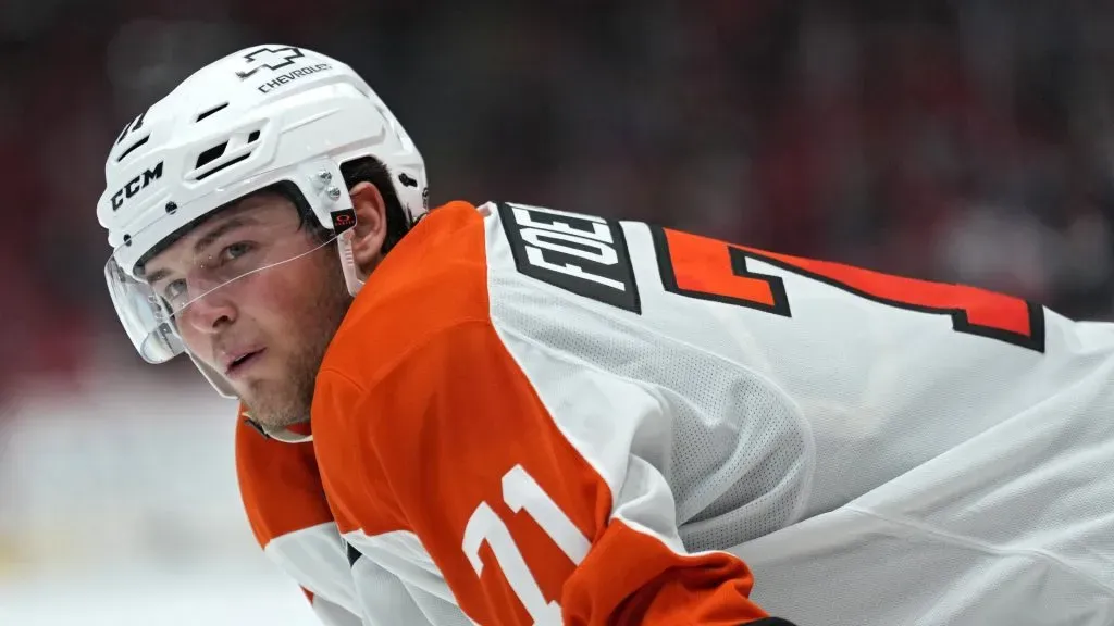 Tyson Foerster #71 of the Philadelphia Flyers at Capital One Arena in Washington, DC