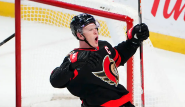 Brady Tkachuk skating for the Ottawa Senators