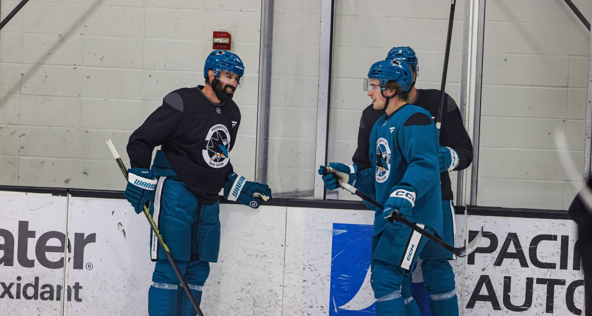 San Jose Sharks defenseman Nick Leddy and forward Macklin Celebrini