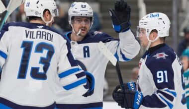 Lowry’s late goal lifts Winnipeg Jets to 4-3 win in San Jose - Winnipeg