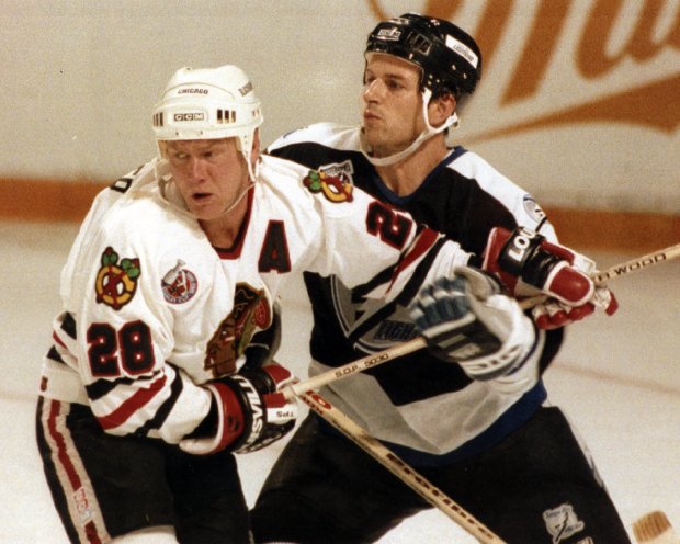 In 11 full seasons with the Blackhawks, Steve Larmer played in 884 regular-season games, not missing a single game. (Jim Prisching/Chicago Tribune)