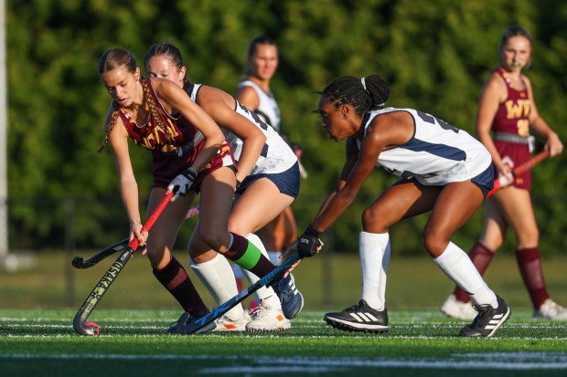 Wyoming Valley West’s Charlotte Yelen defends the ball during a...