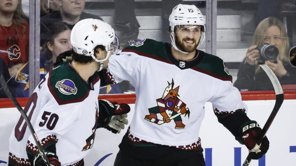 Coyotes lead at each intermission, fall to Flames in barnburner