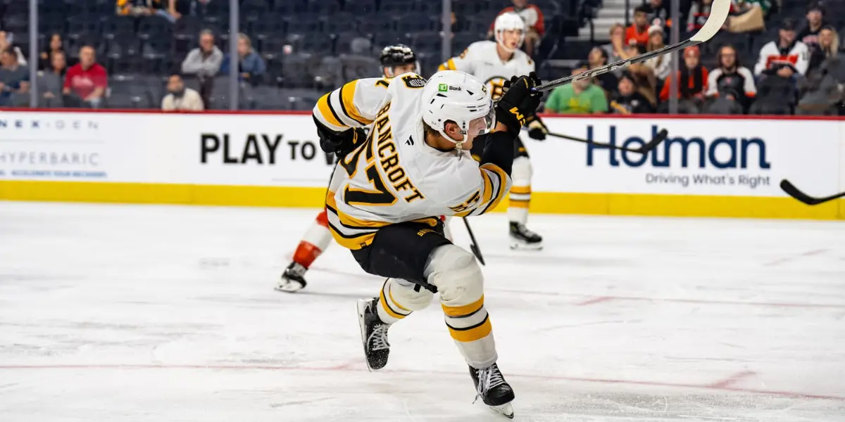 Dalton Bancroft skating for the Boston Bruins