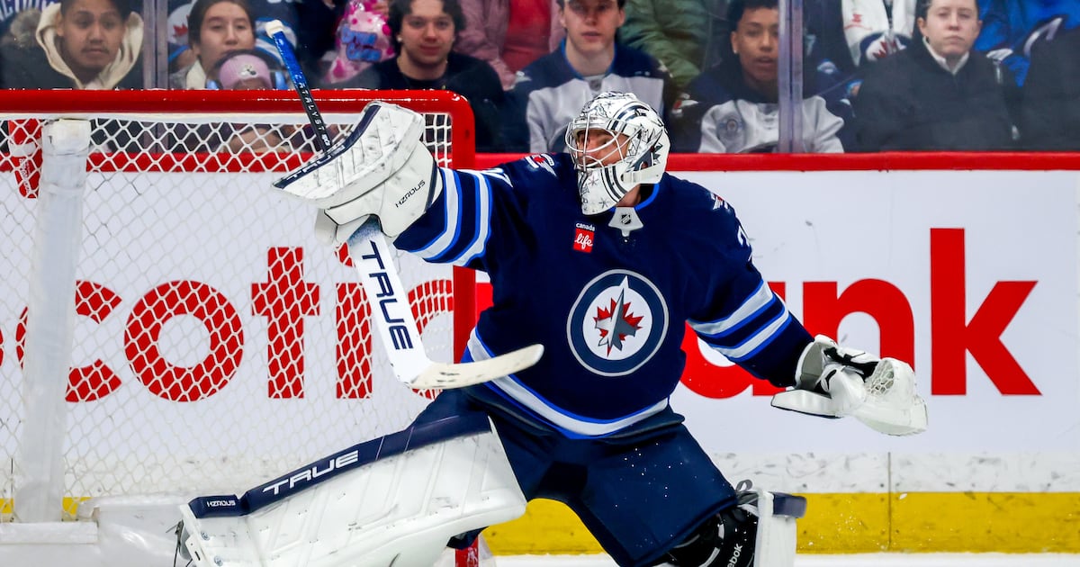 Connor Hellebuyck back on ice at Winnipeg Jets’ practice
