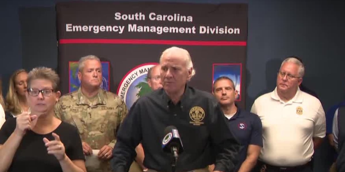 South Carolina Gov. Henry McMaster holds press conference on Tropical Depression 9