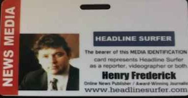 Henry Frederick press card / Headline Surfer