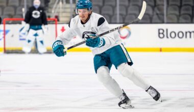 San Jose Sharks forward Shane Bowers