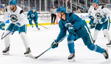 San Jose Sharks forward Will Smith at training camp.
