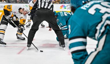 San Jose Sharks forward Macklin Celebrini and Pittsburgh Penguins forward Sidney Crosby