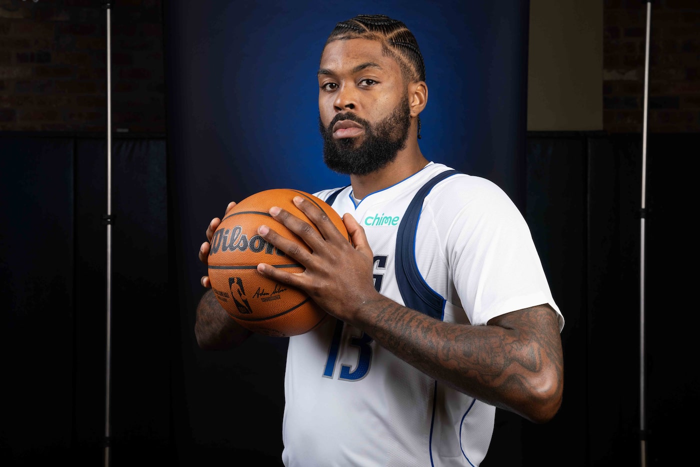Dallas Mavericks forward Naji Marshall (13) poses for a portrait during the Dallas Mavericks...