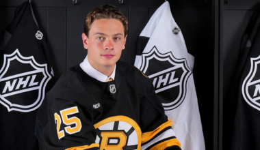 James Hagens of the Boston Bruins