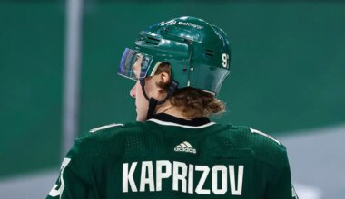 Kirill Kaprizov skating for the Minnesota Wild