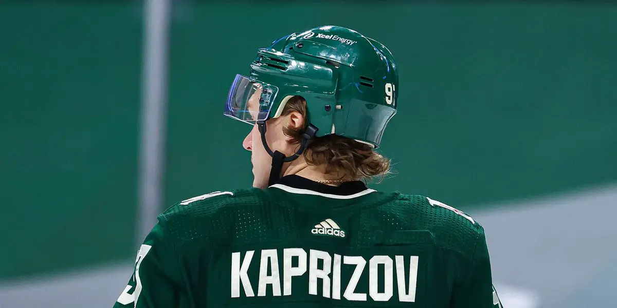 Kirill Kaprizov skating for the Minnesota Wild