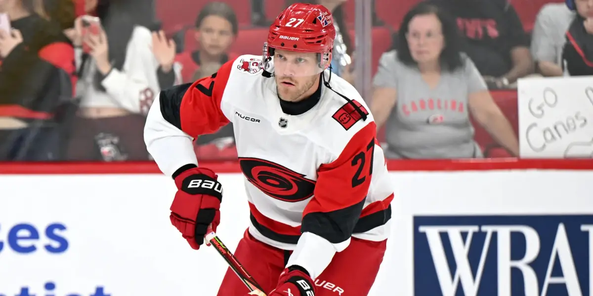 Nikolaj Ehlers skating for the Carolina Hurricanes