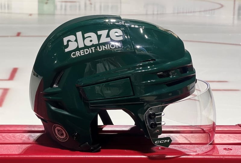 Minnesota Wild Blaze Credit Union helmet
