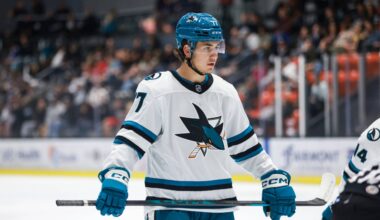 San Jose Sharks forward Michael Misa