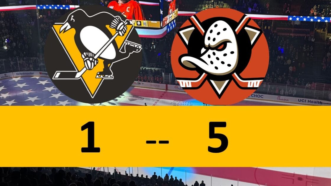 Pittsburgh Penguins Game Lose 5-1 Anaheim Ducks