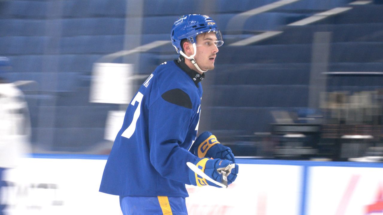 Sabres top pick grinding on extended roster stay