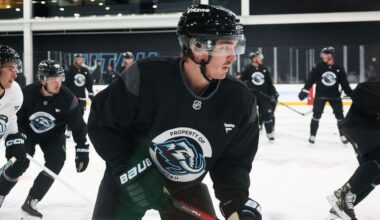 Clayton Keller, Utah Mammoth training camp....