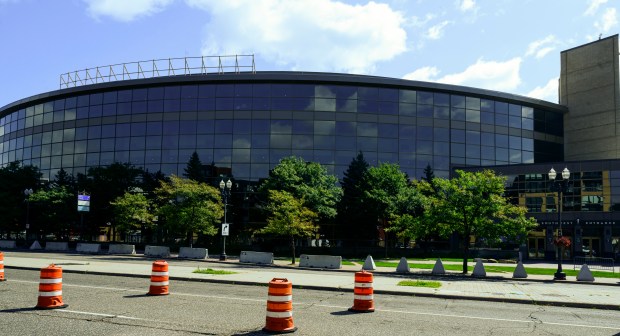 The Xcel Energy Center logo has come down, soon to...