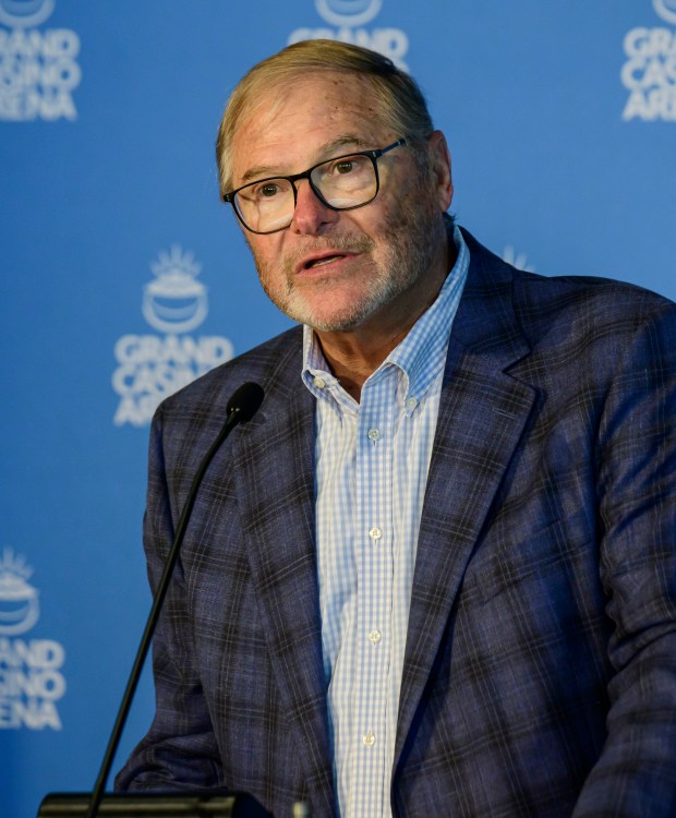Minnesota Wild owner Craig Leipold speaks during a event celebrating...