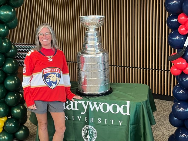 Michelle Valinski of Waymart, an adjunct lecturer at Marywood University...