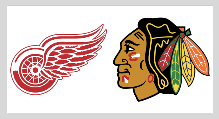 Detroit Red Wings and Chicago Blackhawks