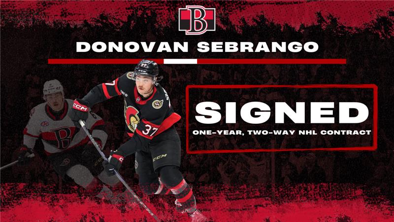 Senators agree to one-year contract with defenseman Donovan Sebrango for 2025-26 season – Belleville Sens