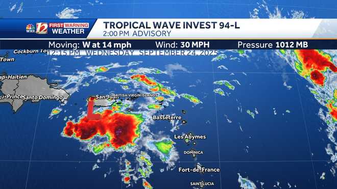 Tropical-Advisory: Invest 94-L in the Atlantic Ocean, latest data from the National Hurricane Center