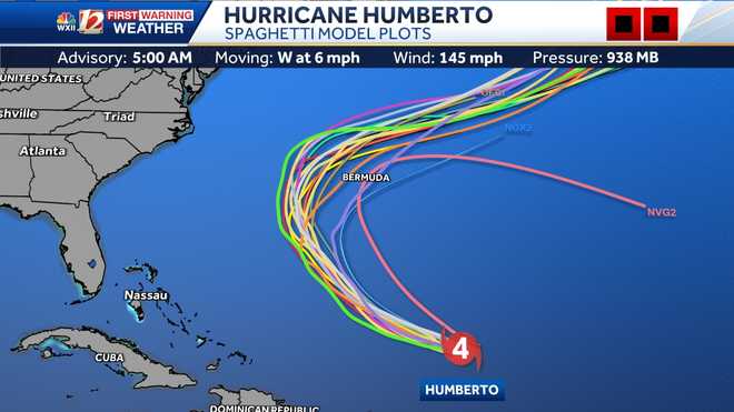 Spaghetti Model Plots: Humberto, twin storms expected to move near North Carolina spaghetti model plots: humberto, twin storms expected to move near north carolina