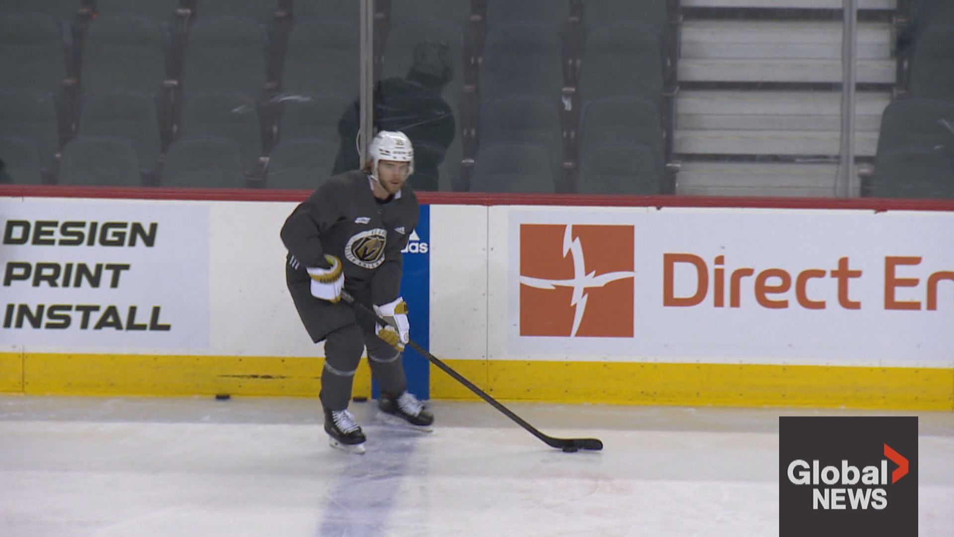 Click to play video: 'Former Flames defenceman makes quick return to Calgary'