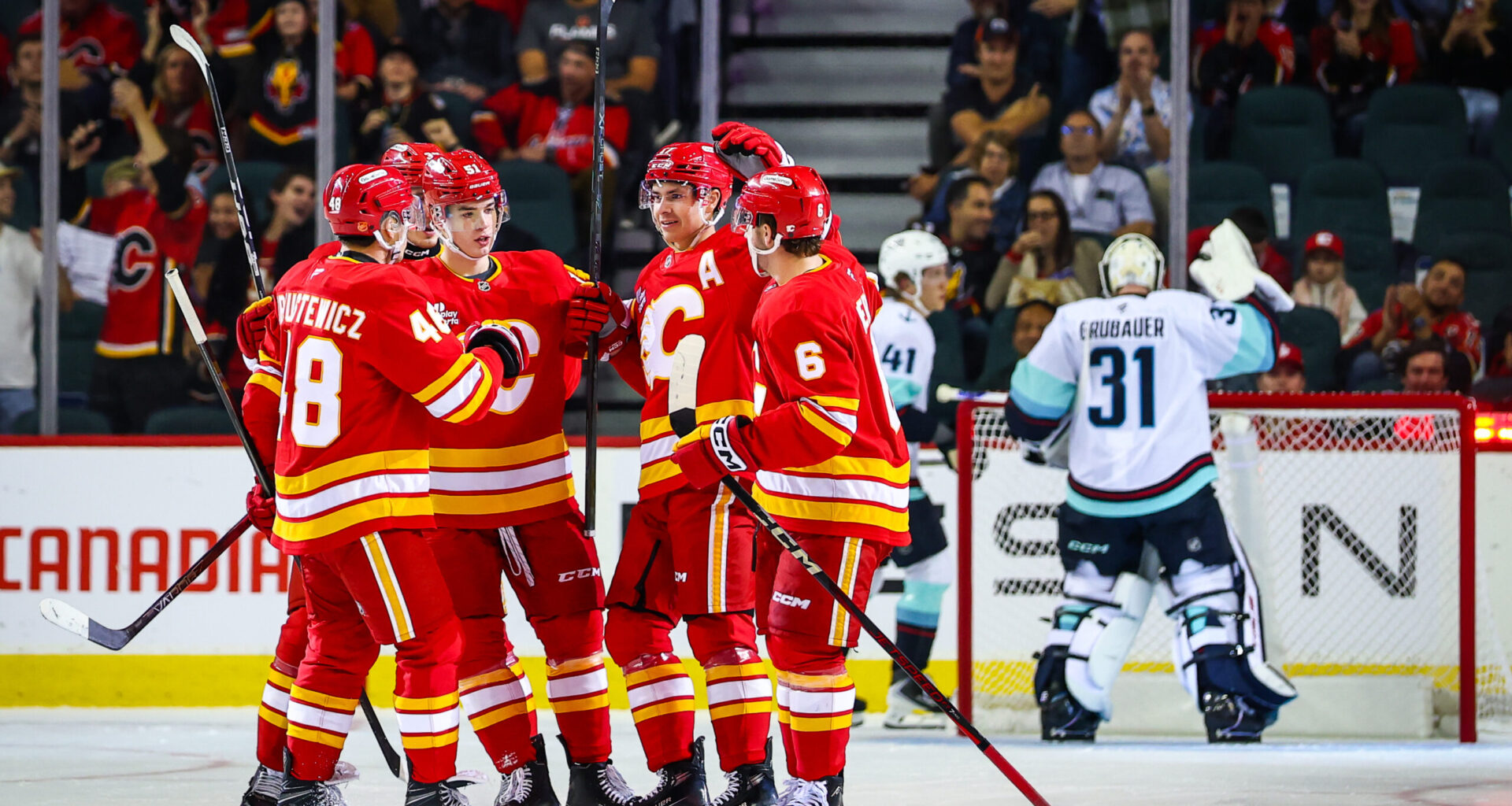 Flames Defeat Kraken 4-1 - The Hockey Writers - Calgary Flames