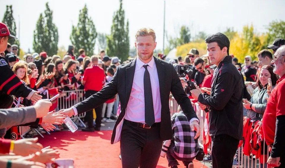 Nikolas Matinpalo walked the red carpet at the annual Fan Fest Sunday.