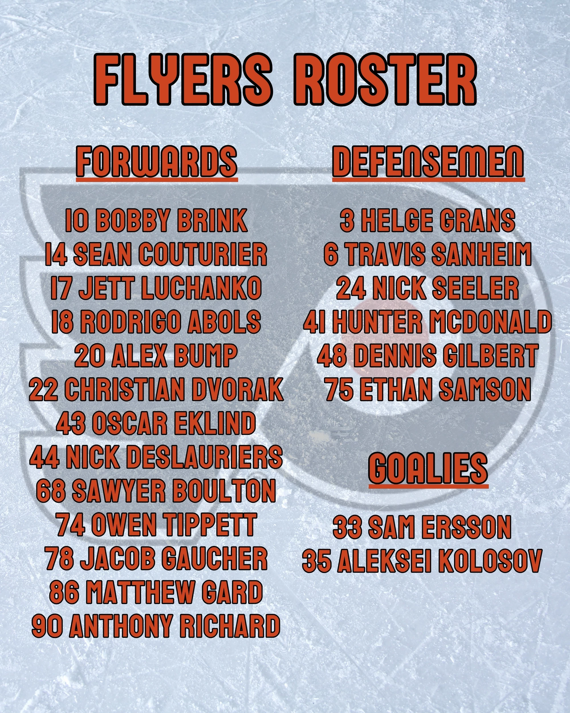 Flyers Roster