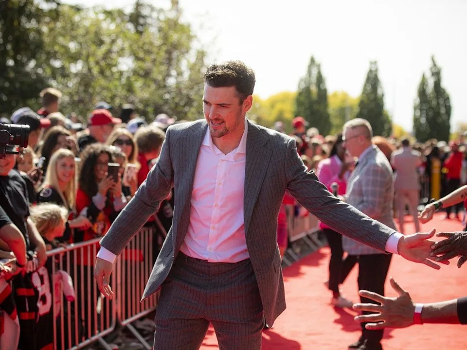 Drake Batherson walked the red carpet greeting fans at Fan Fest Sunday.