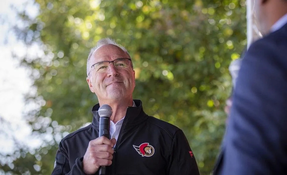 Dave Poulin, senior vice-president of hockey operations with the Ottawa Senators, spoke with Ian Mendes on stage during Fan Fest.