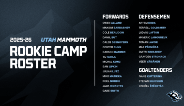 Utah Mammoth Announce 2025 Rookie Camp Roster, Schedule