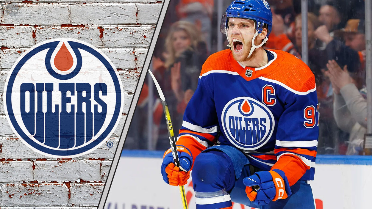 Edmonton Oilers captain Connor McDavid celebrates a goal during an NHL game, with a focus on the ongoing contract rumors surrounding him