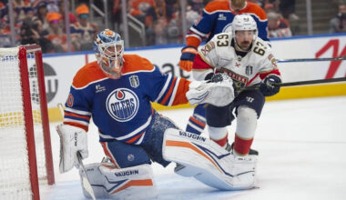 Connor Ingram clears, Edmonton Oilers prepare for the Jets in Edmonton