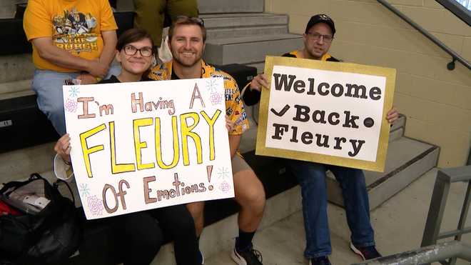 Penguins fans supporting Marc-Andre Fleury