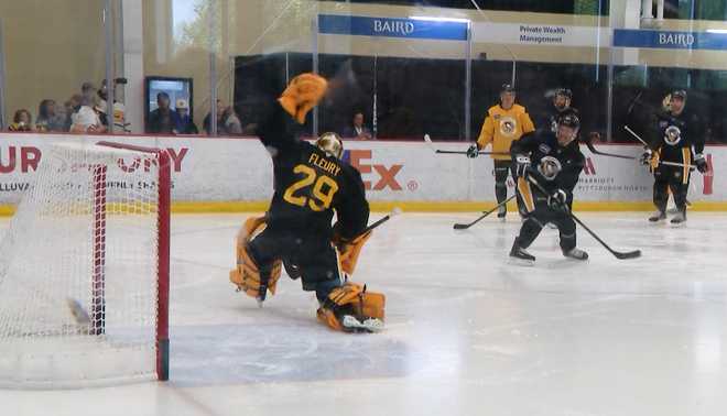 Marc-Andre Fleury at Penguins practice