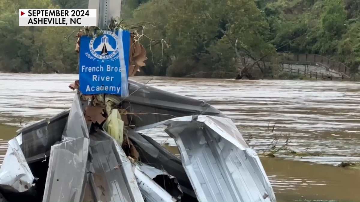 French Broad River overflowed during Helene