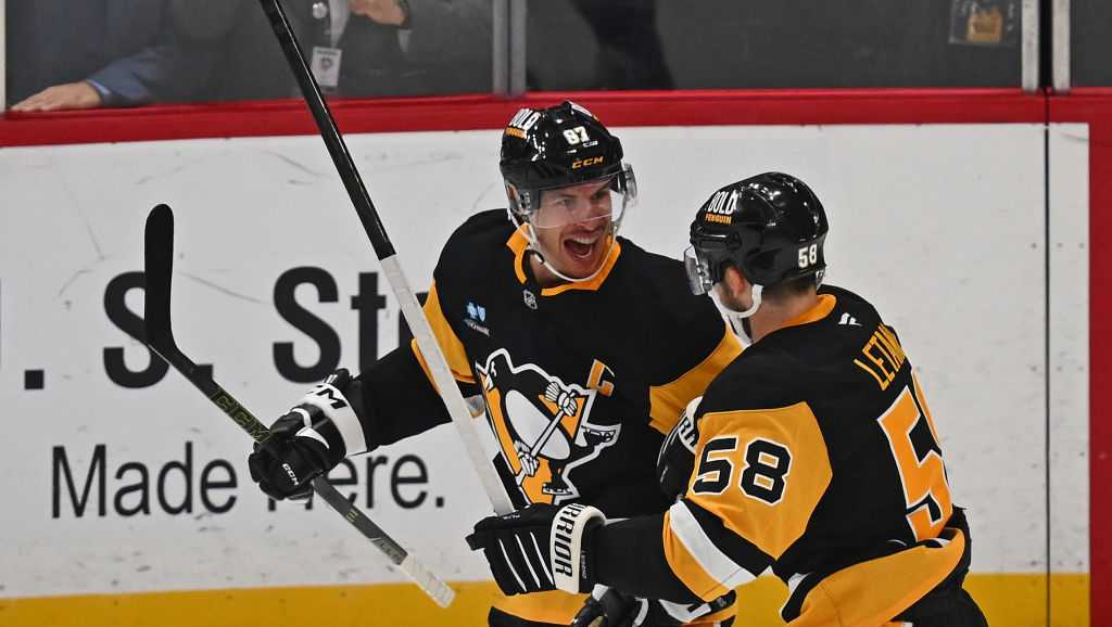 Sidney Crosby scores twice as Penguins edge Ducks 2-1 in overtime to end six-game losing streak